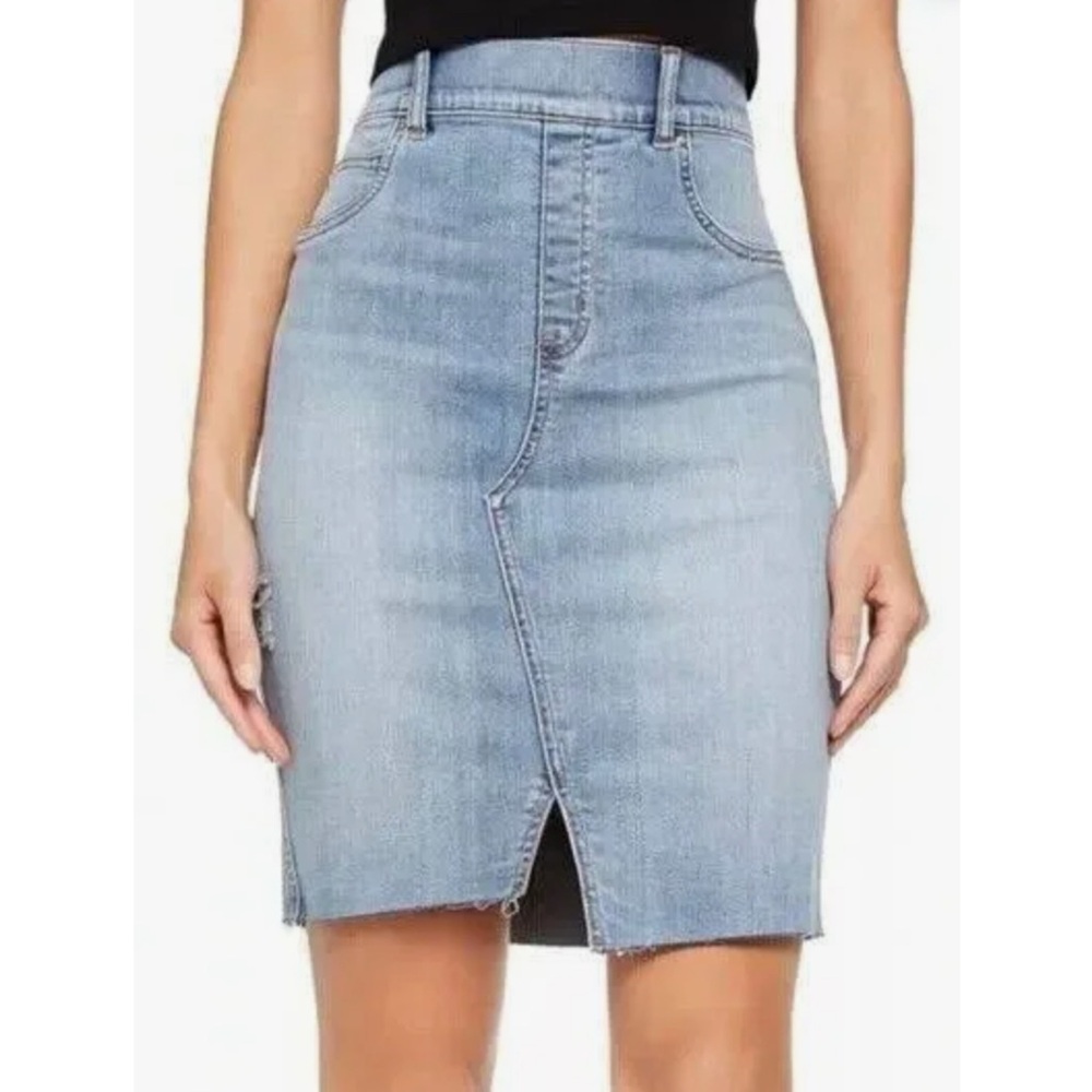 SPANX Blue Denim Skirt